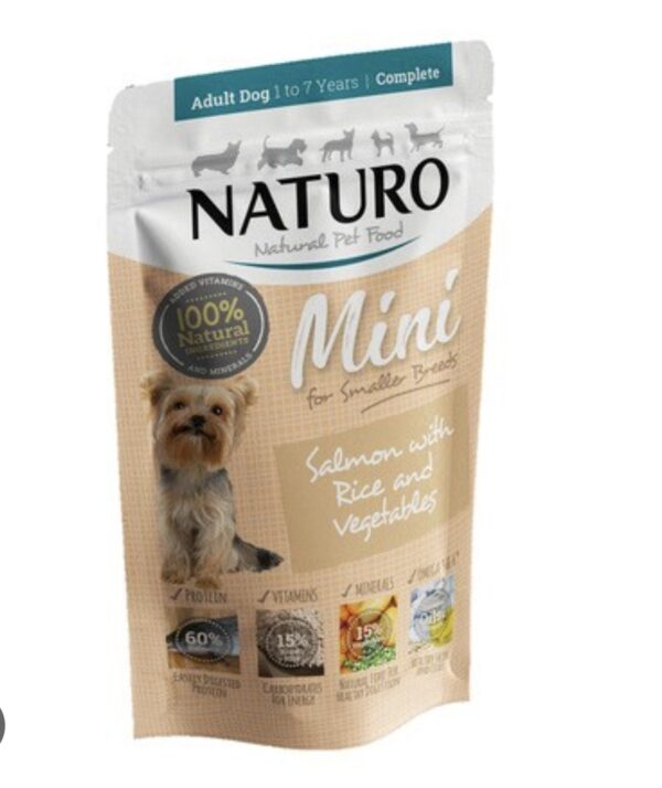 Comida Húmeda de Salmón y Arroz para Perros de Raza Mini