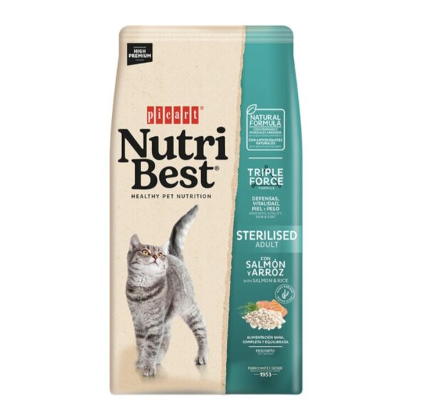 Picart Nutribest Adult Sterilised Salmón y Arroz pienso para gatos 2kg
