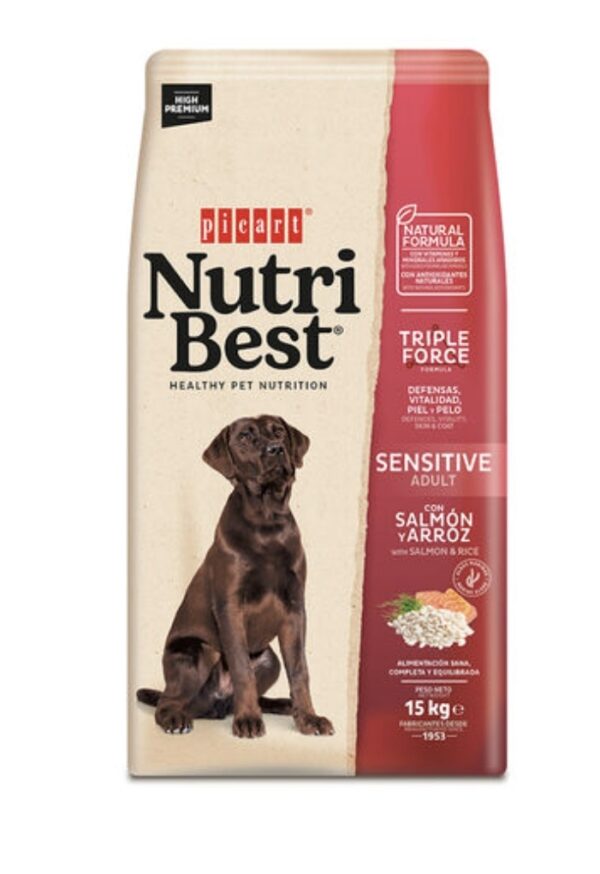 Picart Nutribest Adult Sensitive Salmón y Arroz pienso para perros 15kg
