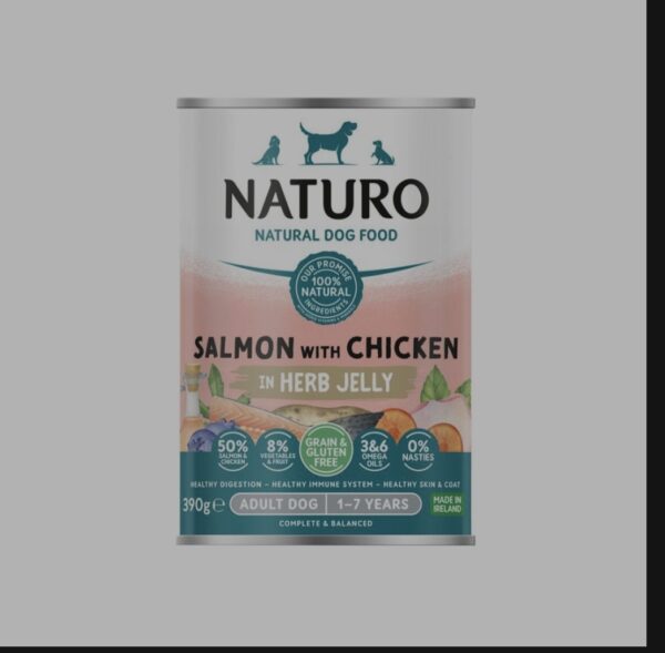 Naturo Lata Grain Free Salmon y pollo 390 gr