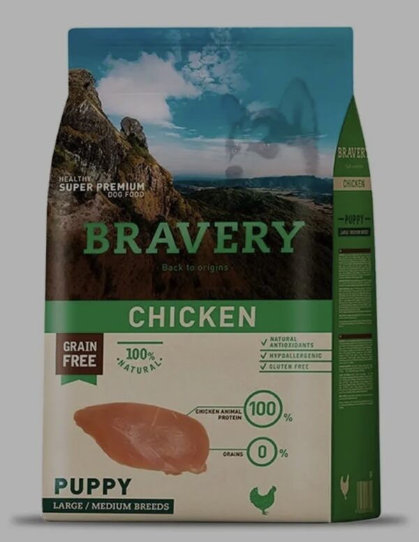 Bravery Puppy Raza Mediana Grande Pollo 4kg