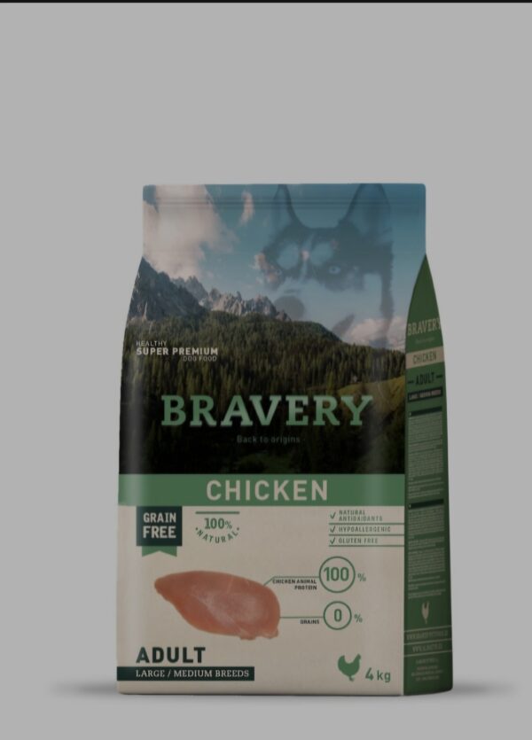 Bravery pienso perro adulto pollo 4 kg