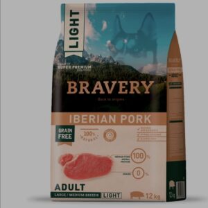 BRAVERY SUPER PREMIUM ADULT MEDIUM-GRANDE LIGHT CERDO 12kg