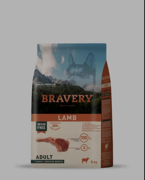 Bravery pienso perro adulto cordero 4 kg