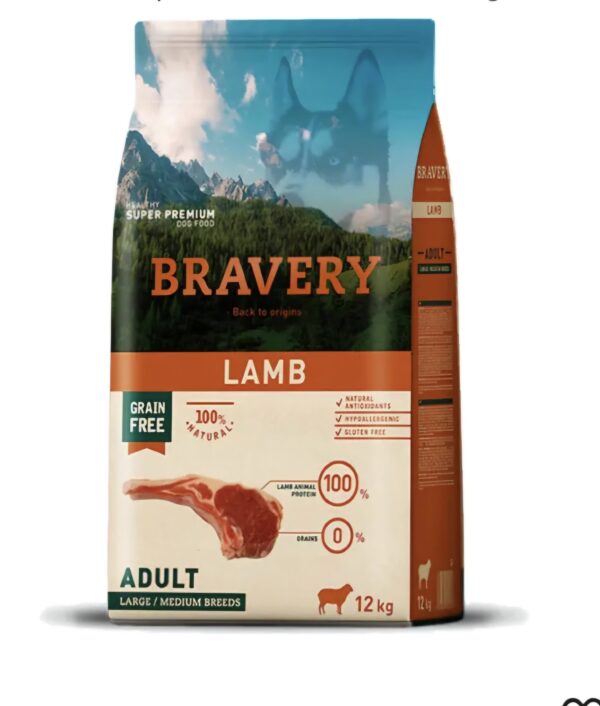 Bravery pienso perro adulto cordero 12kg
