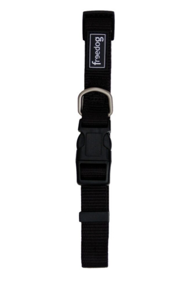 Collar freedog Nylon Basic negro 20mm × 35/60cm - Imagen 2