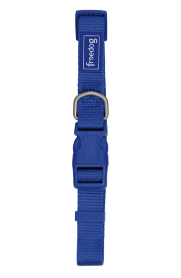 Collar freedog Nylon Basic azul 25mm × 38/66cm - Imagen 2