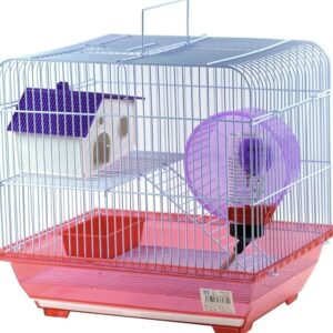 Jaula para Hámster Roborowski Jaula para Hamster jaulas Hamsters pequeña Bebedero comedero (175ROSA)