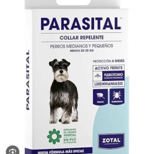 Parasital collar repelente para perros medianos y pequeños 25kg