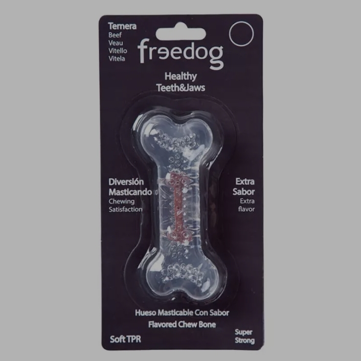 Freedog Hueso Blando Transparente Sabor Ternera para Perros talla M 12,3