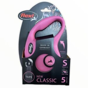 Retráctil Marca Flexi Rosa Talla S De 5 Mts Para Perros 15kg - Rosa