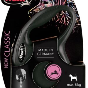 Flexi Correa enrollable Classic Cinta negro XS 3m 12kg