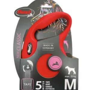 Correa Flexi Classic Extensible Cinta 5m talla MRojo