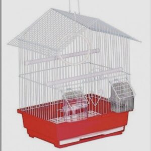 Jaula para pájaros roja