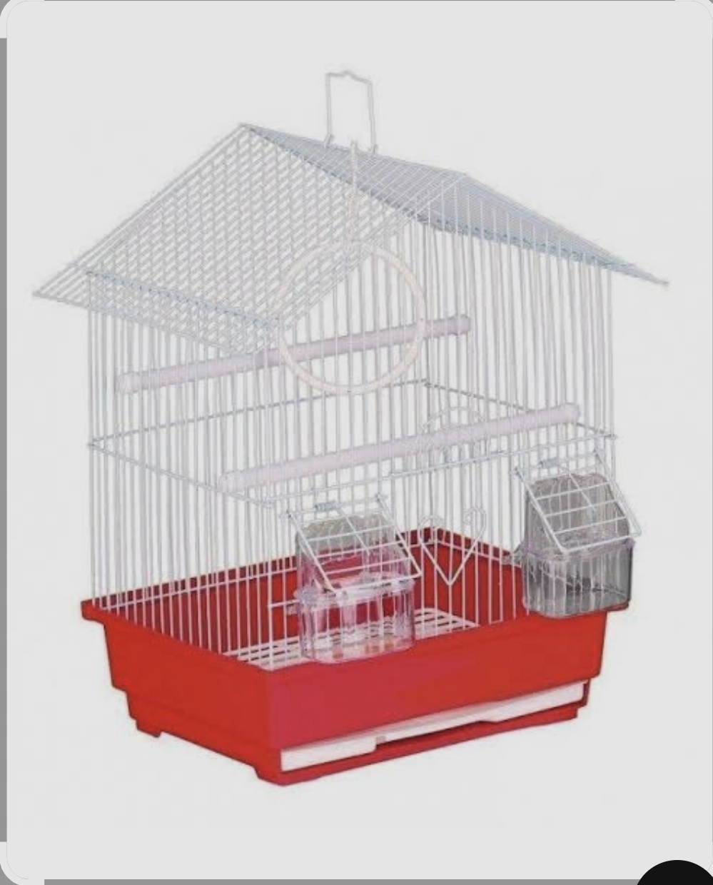 Jaula para pájaros roja