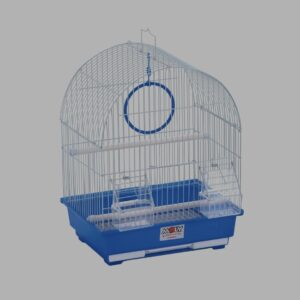Jaula para pájaros techo redondo azul