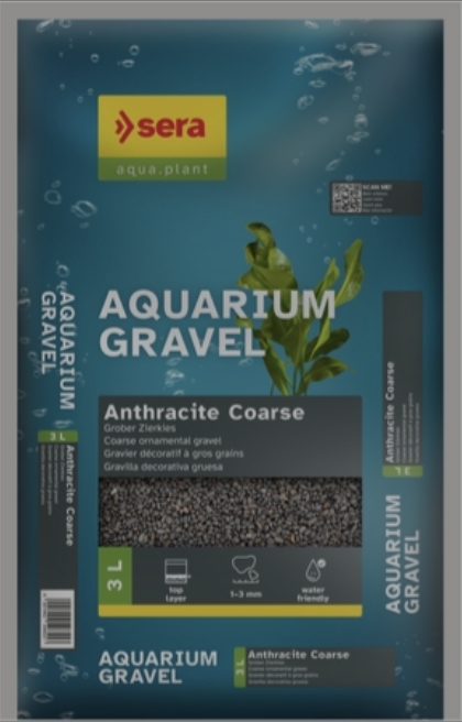 Sustrato sera Aquarium Gravel Anthracite Coarse sera Aquarium Gravel Anthracite Coarse 3L